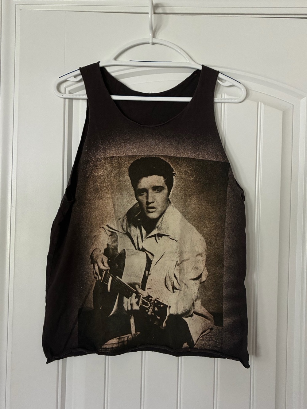 Elvis Presley Graphic Tank Top in Brown and Sepia
